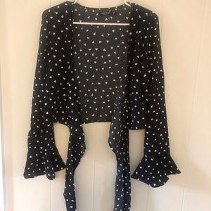 Nasty Gal Cropped Low Cut Tie Shirt